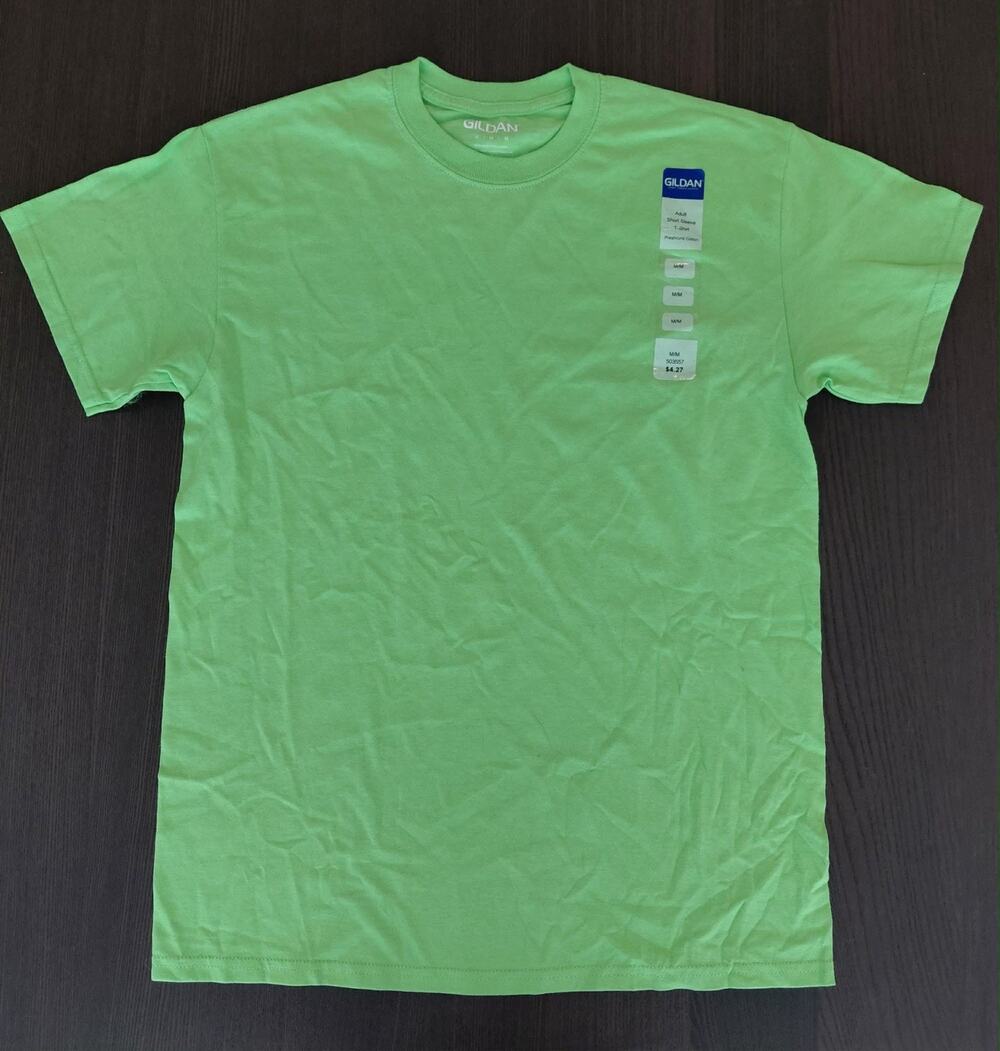 Gildan T-Shirt Men's Women's Size: Medium Sleeve Lime New Unisex Adults